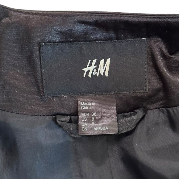H&M Cropped Black White Blazer Size 8 - Picture 11 of 17